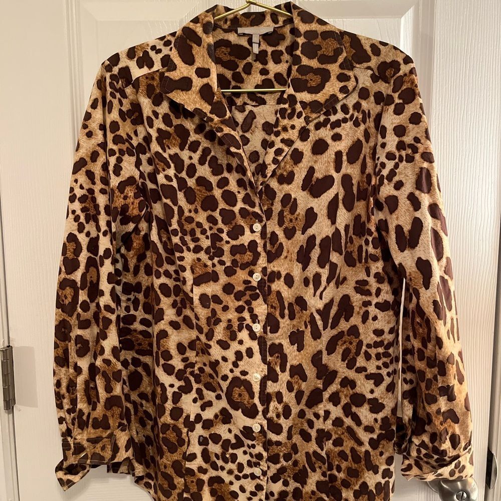Hinson Wu Leopard Print Button-Down Blouse - image 3